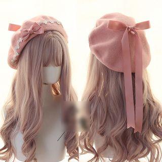 Crochet Trim Bow Beret