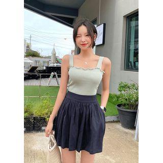Lettuce-edge Knit Cami Top