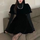 Long-sleeve Turtleneck Top / Puff-sleeve Dress