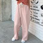 Drawstring Wide-leg Pants Pants - Pink - One Size