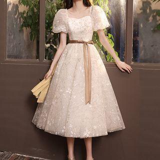Puff-sleeve Lace A-line Cocktail Dress (various Designs)