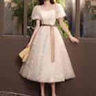 Puff-sleeve Lace A-line Cocktail Dress (various Designs)