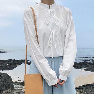 Bow Accent Blouse / Pleated Skirt
