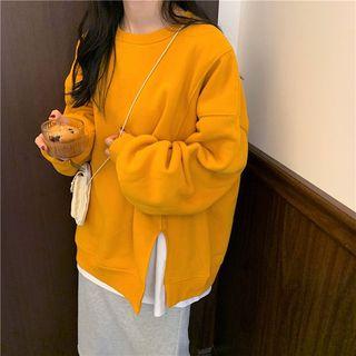 Split-side Plain Sweatshirt