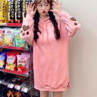 Paws Applique Hoodie Dress