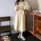 Long-sleeve Single-breasted Trench Jacket Almond - One Size