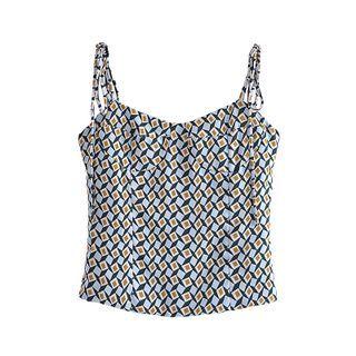 Patterned Crop Camisole Top