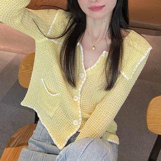 Collared Cardigan Yellow - One Size