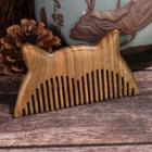Cat Ear Wooden Hair Comb 1 Pc - Green Brown - One Size
