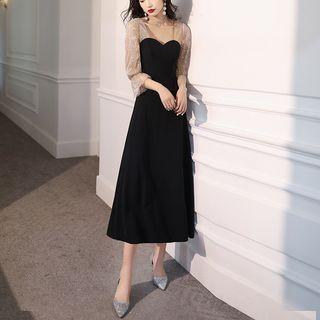 3/4-sleeve Sequin A-line Dress (various Designs)