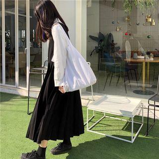 Midi Pleated Tank Dress Black - One Size