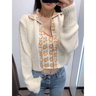 Floral Trim Cardigan