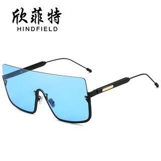 Half Frame One-piece Square Sunglasses