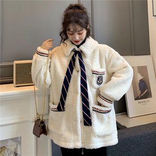 Embroidered Button Jacket Off-white - One Size