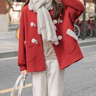 Color Block Coat With Fleece