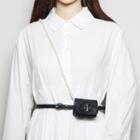 Faux Pearl Chain Harness Belt Bag Black - One Size
