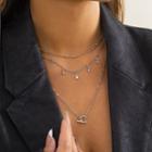 Layered Rhinestone Charm Necklace