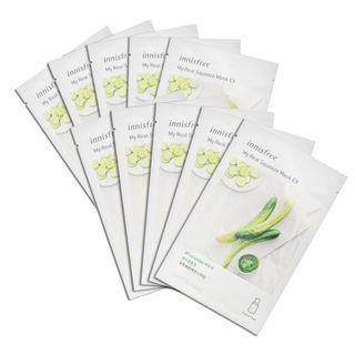 Innisfree - My Real Squeeze Mask Ex Set 10 Pcs - 6 Types Cucumber - 10 Pcs