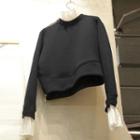 Mock Two-piece Crop Pullover