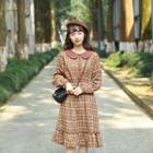 Plaid Peter Pan Collar Long-sleeve Dress