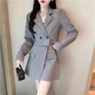 Double-breasted Blazer / A-line Skirt / Set