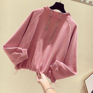 Half-zip Drawstring-cuff Sweatshirt