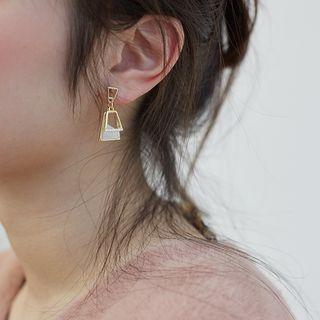 Geometric Shell Alloy Dangle Earring 1 Pair - Earrings - Gold - One Size