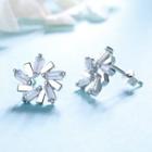 Rhinestone Sterling Silver Earring 1 Pair - 925 Silver - Silver - One Size