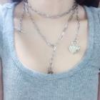 Sweetheart Pendant Layered Chain Necklace
