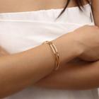 Copper Layered Open Bangle 0346 - Gold - One Size
