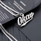 Stainless Steel Lettering Pendant Necklace As Shown In Figure - One Size