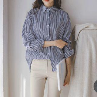 Double-side Buttoned Stripe Shirt