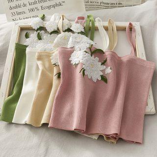 Flower-accent Camisole Top