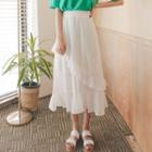 Frilled-trim Long Skirt