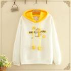 Color Block Dog Printed Hoodie White - One Size