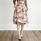 Tall Size Tie-waist Floral Print Skirt
