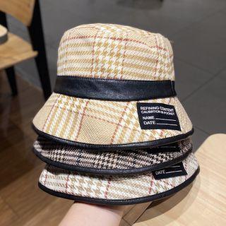 Plaid Applique Bucket Hat