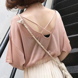 Cross Back Knit Top