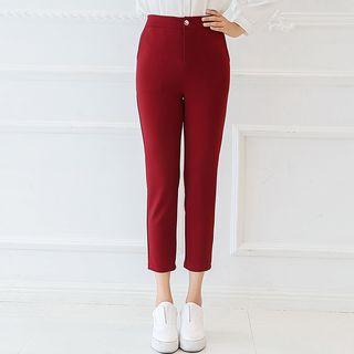 Plain Slim Fit Cropped Pants