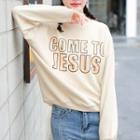 Lettering Pullover Almond - One Size