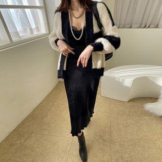 Ribbed Velvet Maxi Skirt