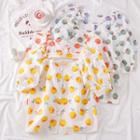 Fruit-print Square-neck Shirt
