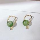 Ball Earring 925 Sterling Silver - Green - One Size