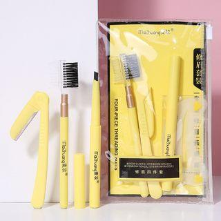 Set: Eyebrow Makeup Brush + Razor + Comb As Shown In Figure - One Size