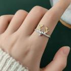 Christmas Reindeer Ring 1pc - Silver & Gold - One Size
