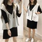 Set: Long-sleeve Top + Sleeveless Hoodie