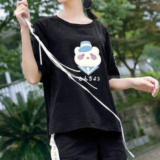 Bear Print Short-sleeve Top