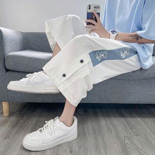 Cartoon Print Wide Leg Capri Pants