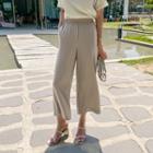 Band-waist Striaght-cut Pants