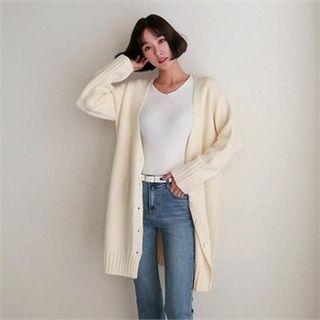 V-neck Pastel-color Cardigan